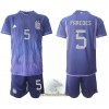 Officiële Voetbalshirt + Korte Broek Argentinië Leandro Paredes 5 Uit WK 2022 - Kids